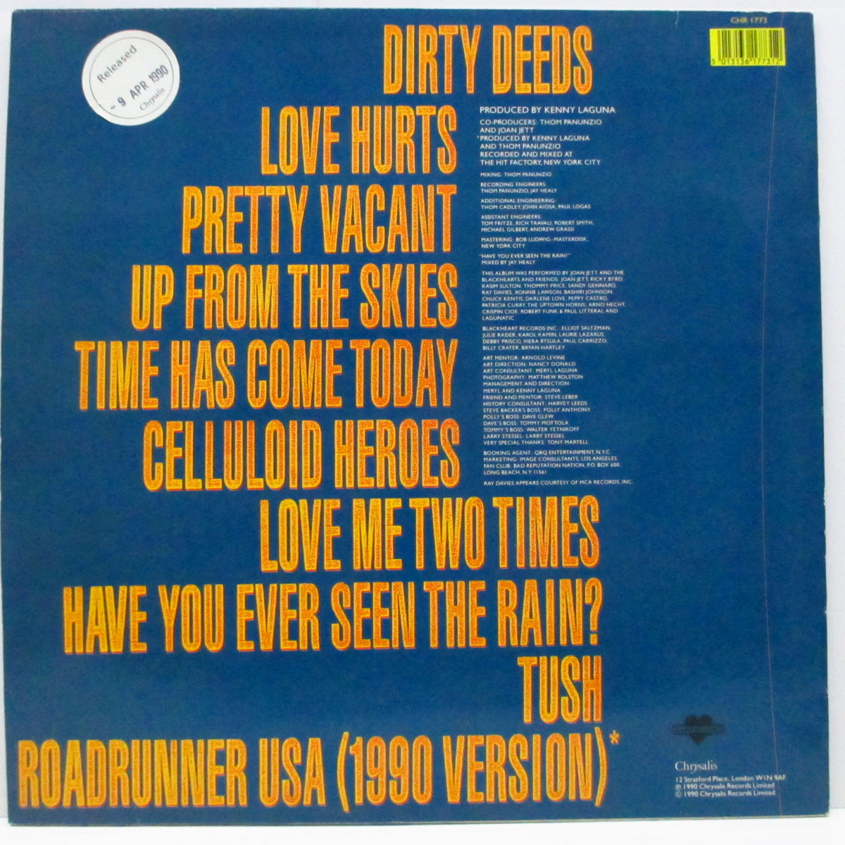 JOAN JETT (ジョーン・ジェット) - The Hit List (UK オリジナル LP/プロモ・ステッカー付きジャケ)