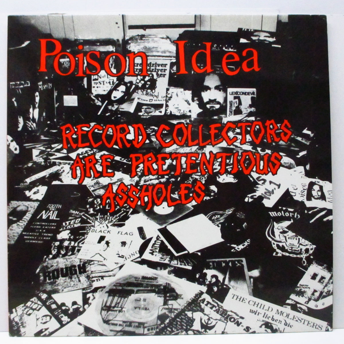 POISON IDEA (ポイズン・アイデア) - Record Collectors Are Pretentious Assholes (German '89 再発 LP+インナー、「赤ロゴ」ジャケ/EFA 01658)