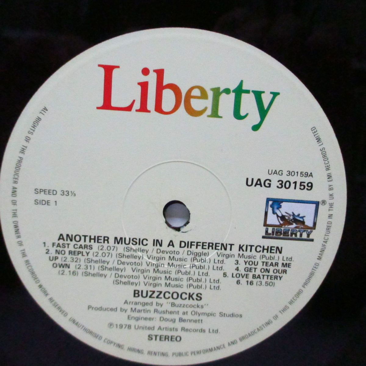 BUZZCOCKS (バズコックス) - Another Music In A Different Kitchen (UK '80 「Liberty」再発 LP +黒インナー/バーコードの無い「白黒写真」ジャケ)