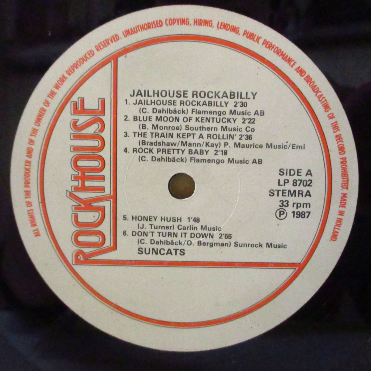 SUNCATS (サンキャッツ) - Jailhouse Rockabilly (Dutch オリジナル LP) '87年1stアルバム