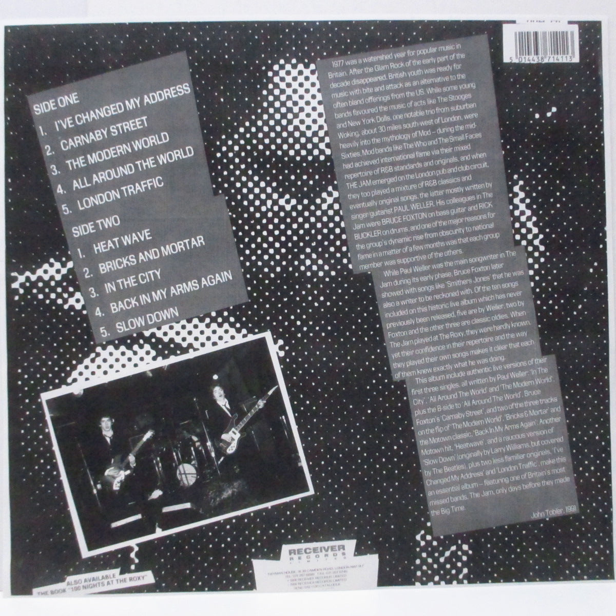 JAM, THE (ザ・ジャム) - Live At The Roxy Club (UK テストプレス LP/コピージャケ) 発売中止の為、テスト盤のみの幻のアルバム!