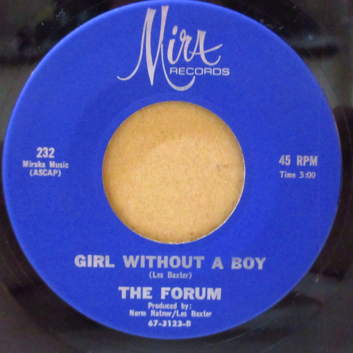 FORUM, THE (ザ・フォーラム) - Girl Without A Boy / The River Is Wide (US '67 MIra社再発「青ラベ」7インチ)清涼サンシャイン・ポップ & ノーザンポップ!