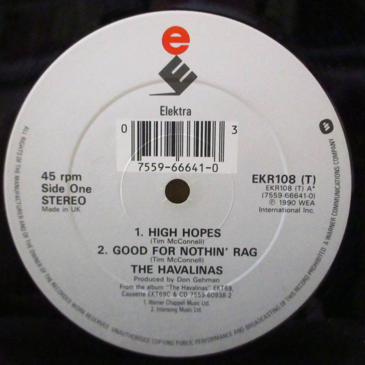 HAVALINAS (ハヴァリナス) - High Hopes +3 (UK '90 オリジナル4曲入り 12インチ+フォトカード/光沢折り返しジャケ)