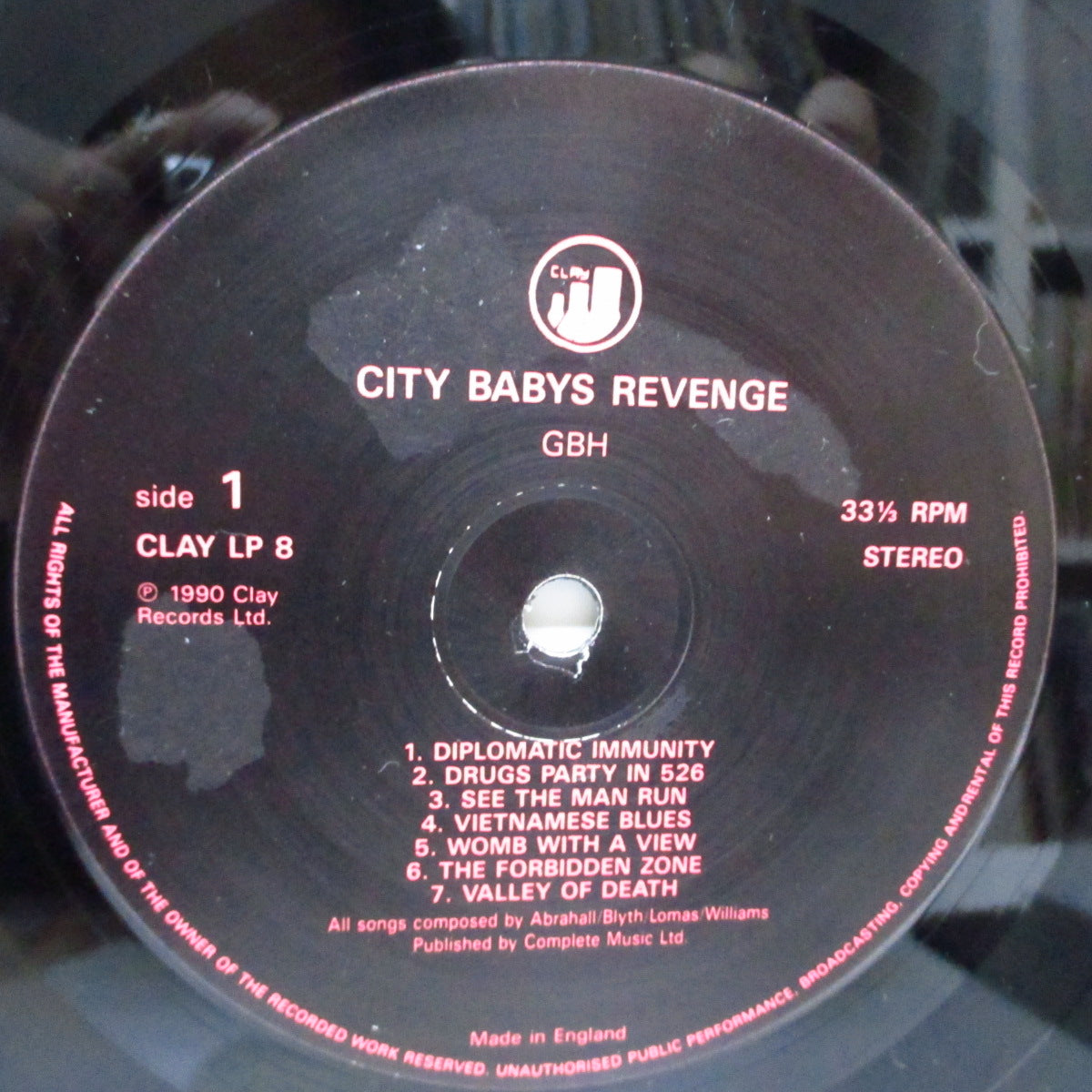 Charged G.B.H (チャージド G.B.H) - City Babys Revenge (UK '90 再発「ピンクロゴ」ラベ LP/バーコード有ジャケ)'83年セカンド!