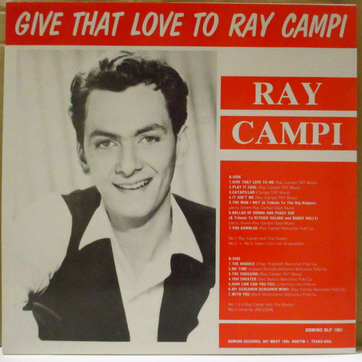 RAY CAMPI (レイ・キャンピ) - Give That Love To Ray Campi (EU '87 限定プレス・モノラル LP)初期ベストコンピ。