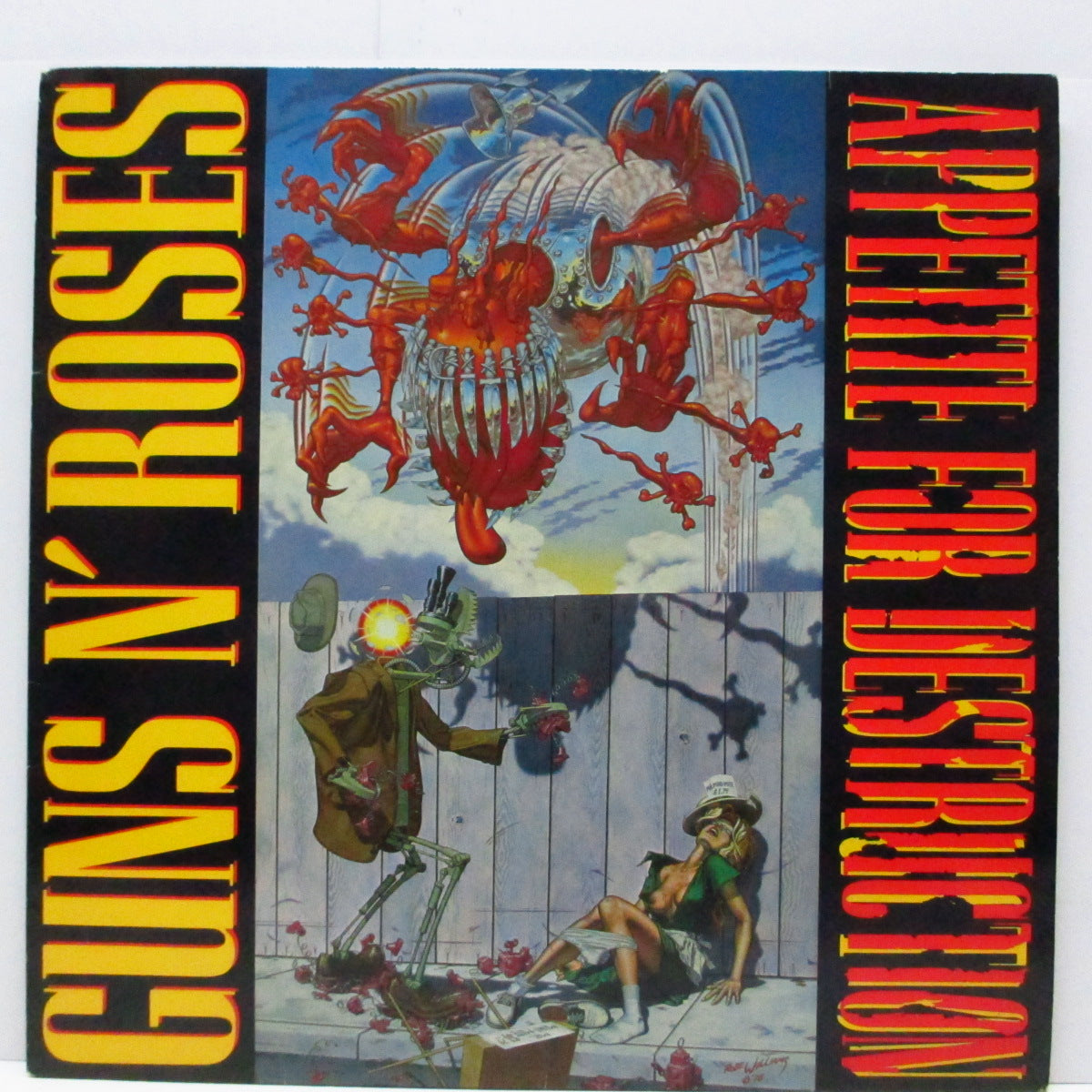 GUNS N' ROSES (ガンズ・アンド・ローゼズ) - Appetite For Destruction (UK-EU 初回オリジナル LP+インナー/「発禁レイプジャケ」刺青ステッカー無し)