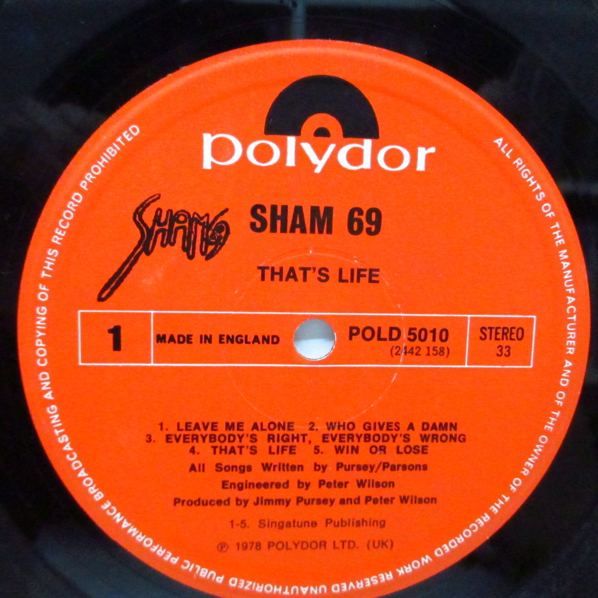 SHAM 69 (シャム 69) - That's Life (UK オリジナル LP+初回ビッグポスター/見開きジャケ) '78年セカンド