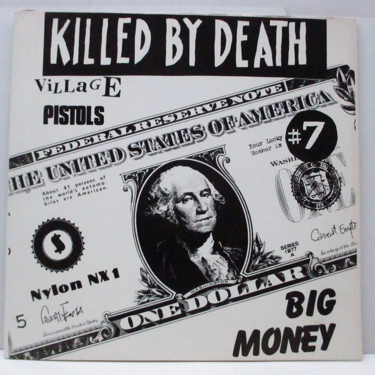 V.A. ('77-'82年各国レアパンク・コンピ) - Killed By Death #7 (US '93 初回700枚限定「黒盤」 LP/スタンダード白黒ジャケ)