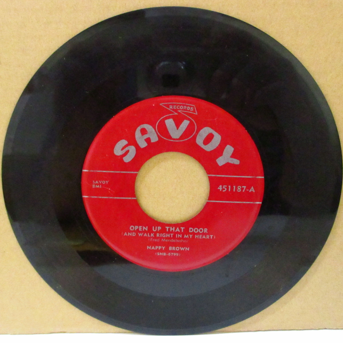NAPPY BROWN (ナッピー・ブラウン) - Open Up That Door / Pleasin' You (US '56 オリジナル 7インチ) R&Bジャイヴァー!