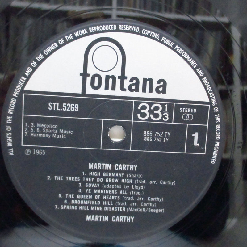MARTIN CARTHY (マーティン・カーシー)  - Martin Carthy [1st] (UK オリジナル「黒銀ラベ」ステレオLP/両面コーティングジャケ)