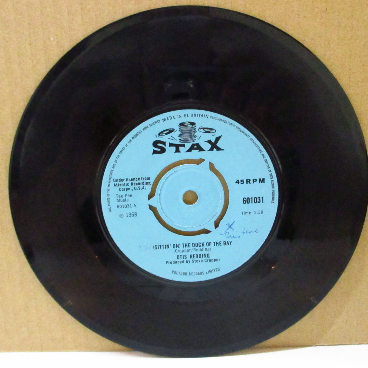 OTIS REDDING (オーティス・レディング) - The Dock Of The Bay (UK '68 オリジナル「プッシュアウト・センター」7インチ)涙の名曲。