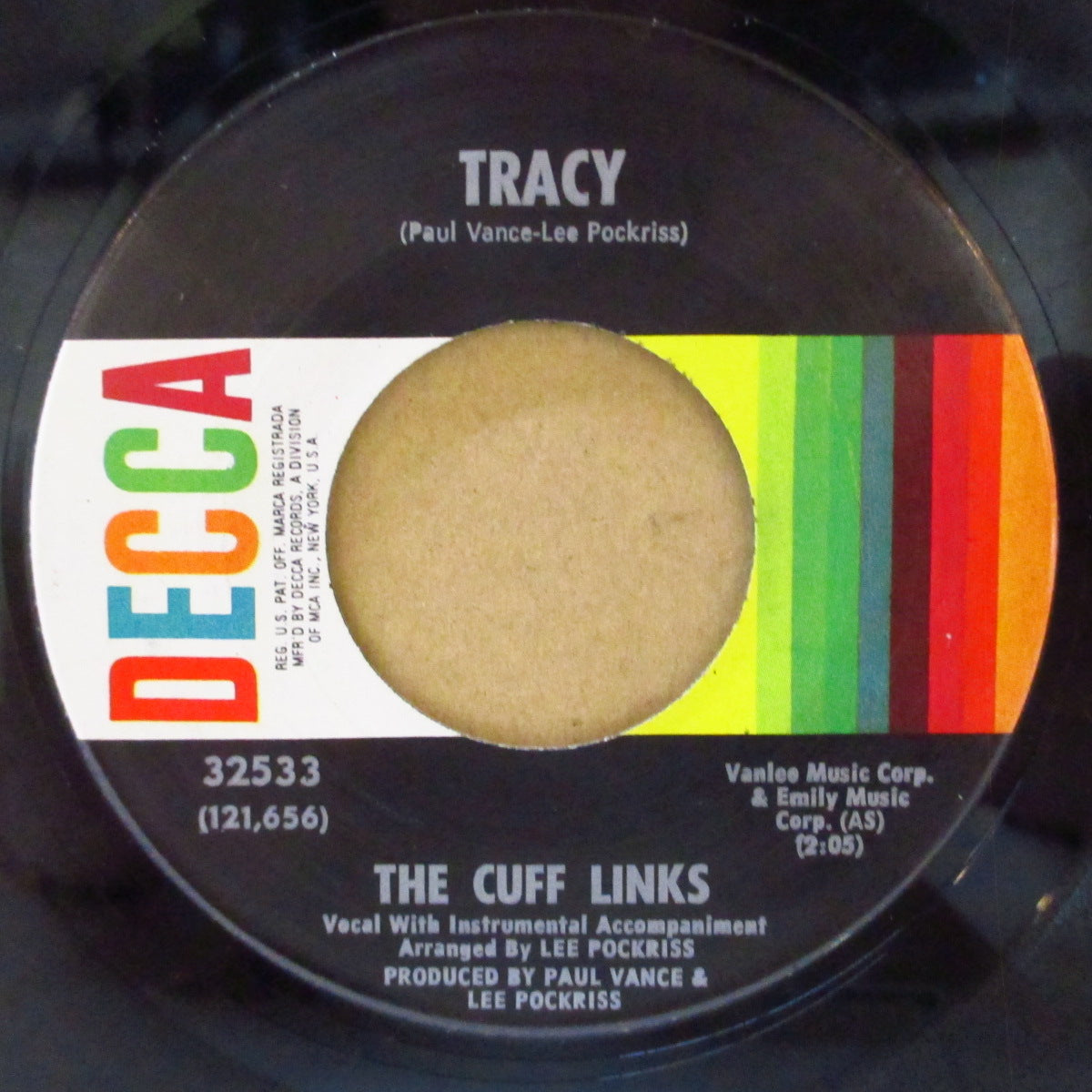 CUFF LINKS, THE (ザ・カフ・リンクス) - Tracy / Where Do You Go?(US '69 オリジナル7インチ)ソフトロック・クラシック!