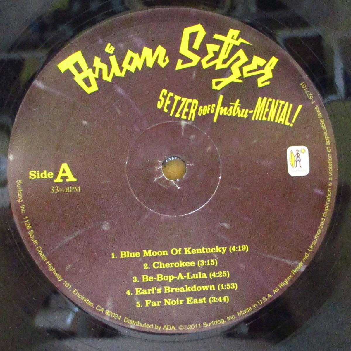 BRIAN SETZER (ブライアン・セッツァー) - Setzer Goes Instru-Mental (US オリジナル「黒盤」 LP/光沢見開きジャケ)