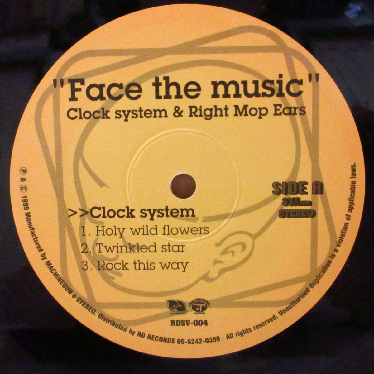 CLOCK SYSTEM & RIGHT MOP EARS (クロック・システム & ライト・モップ・イヤーズ) - Face The Music (Japan '99 オリジナル6曲入りスプリット33回転 12インチ+インサート)