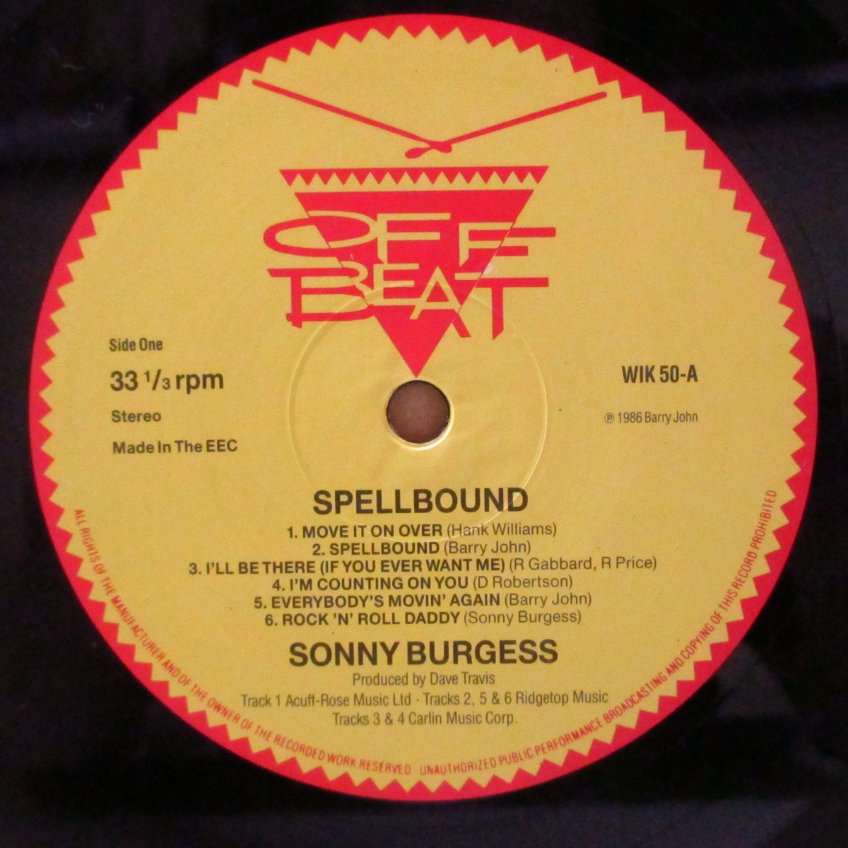 SONNY BURGESS (ソニー・バージェス) - Spellbound (UK '86 オリジナル・ステレオLP) レジェンド・ロッカー55歳時の復活作!