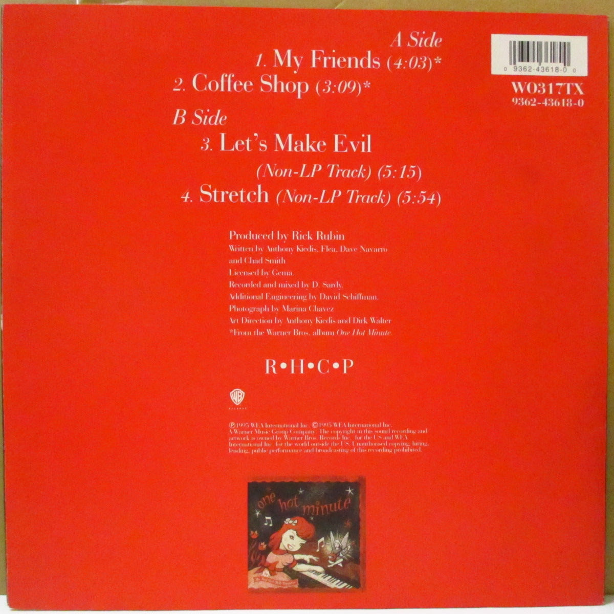 RED HOT CHILI PEPPERS (レッド・ホット・チリ・ペッパーズ) - My Friends (UK '95 オリジナル4曲入りEP 12インチ/ポスター欠)