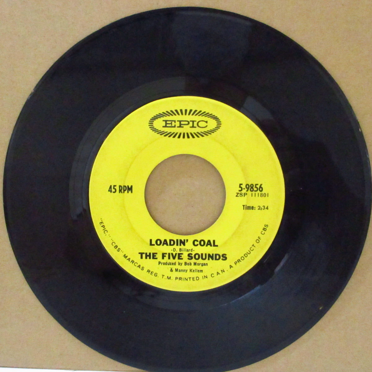 FIVE SOUNDS, THE (ザ・ファイブ・サウンズ) - Loadin' Coal / Baby, Please Don't Cry (US '65 オリジナル 7インチ)MOD-R&Bガレージ!