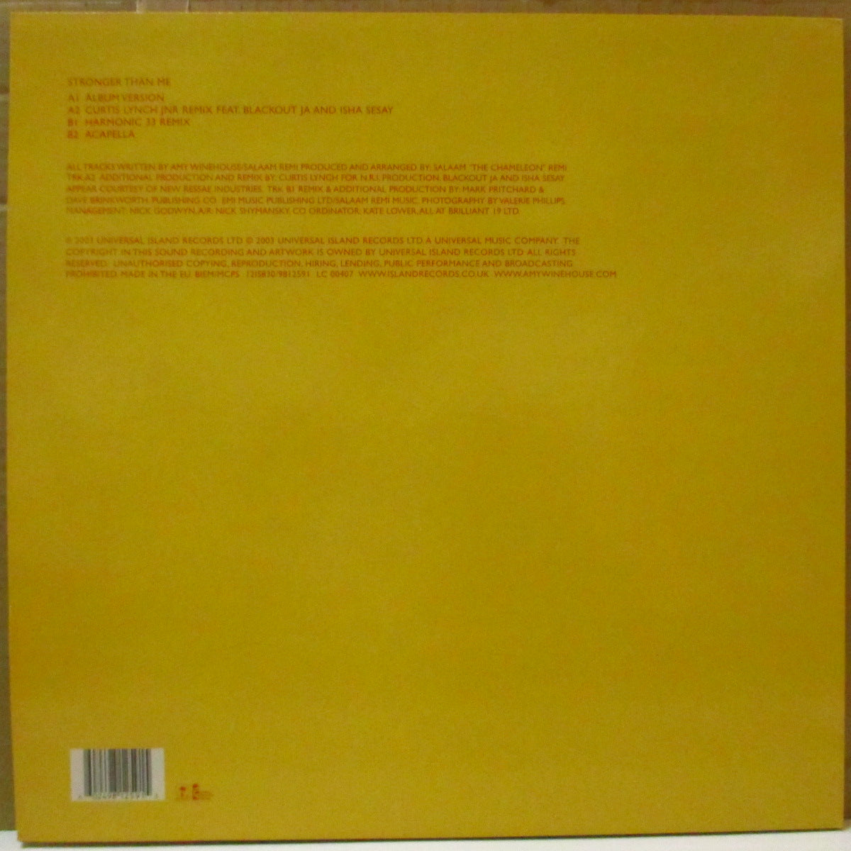 AMY WINEHOUSE (エイミー・ワインハウス) - Stronger Than Me +3 (UK オリジナル 12インチ) '03年シングル