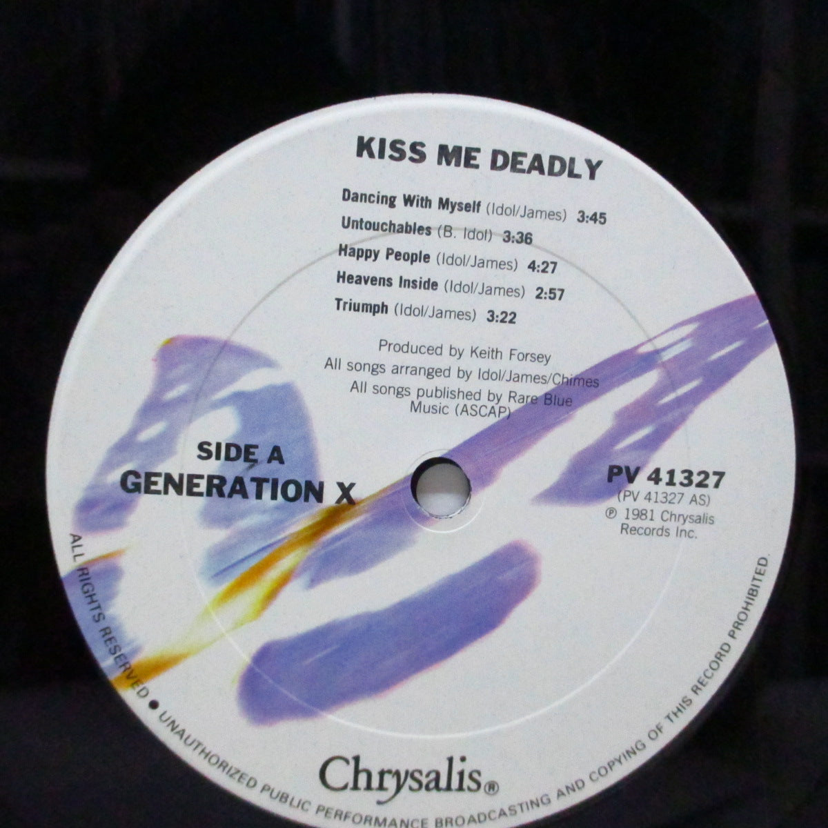GENERATION X (GEN X) (ジェネレーション X) - Kiss Me Deadly (US 80's 再発「カラーバタフライ」ラベ LP ) '81年サード!