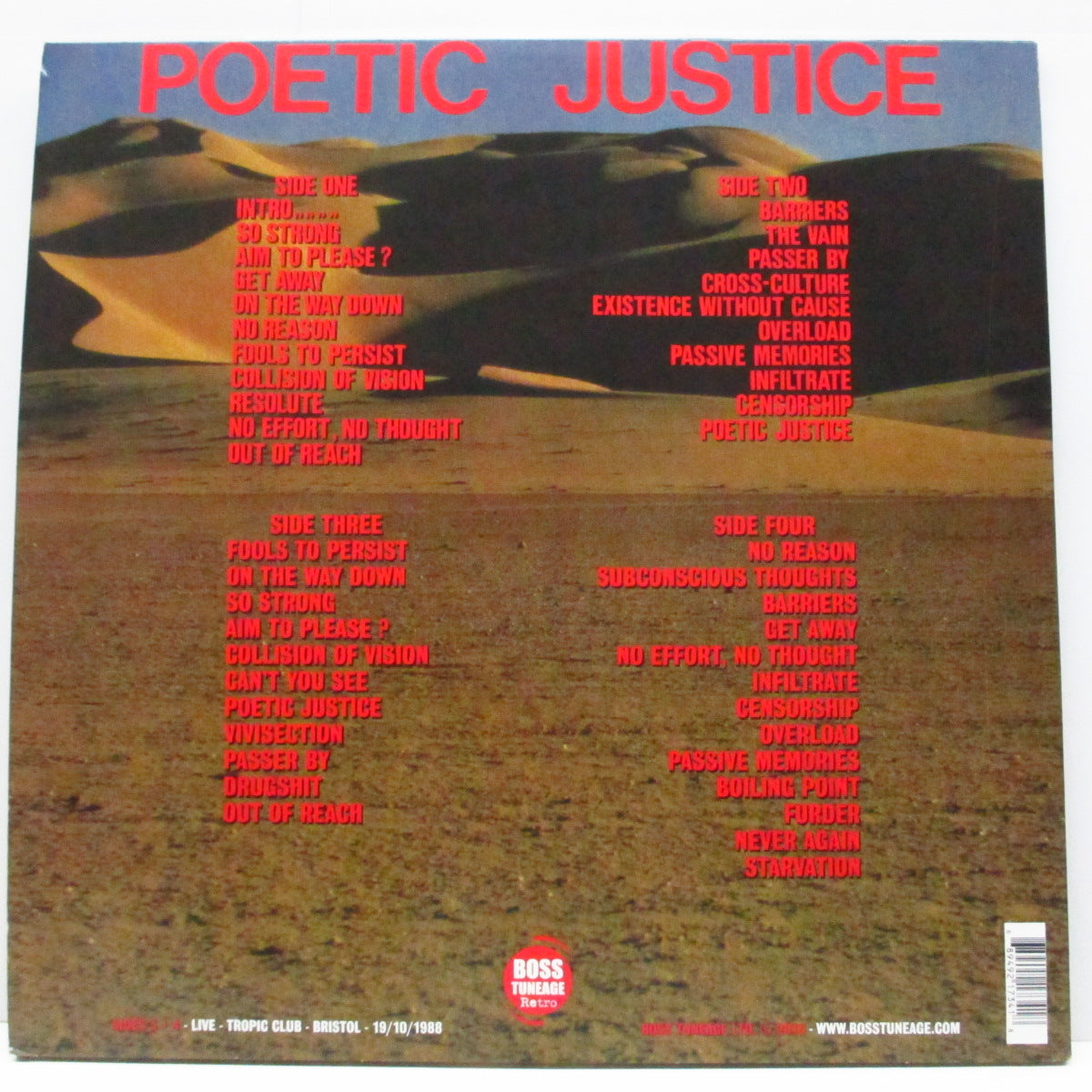 RIPCORD (リップコード) - Poetic Justice : Deluxe Edition (UK '16 限定再発「紫/青ヴァイナル」2xLP+インサート/CD無)