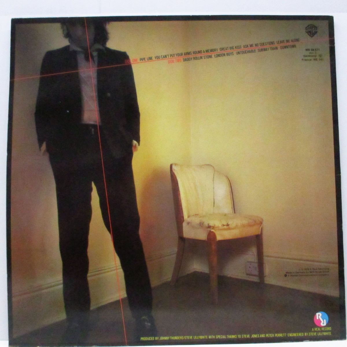 JOHNNY THUNDERS (ジョニー・サンダース) - So Alone (German 80's 再発「赤ラベ」LP+インナー)'78年ファーストソロ!