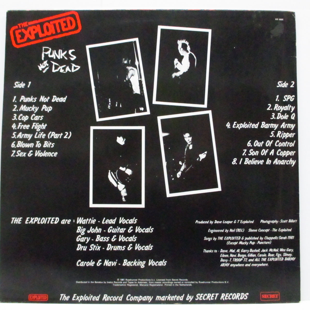 EXPLOITED, THE (ジ・エクスプロイテッド) - Punks Not Dead (Benelux オリジナル「黄色ラベ」LP)