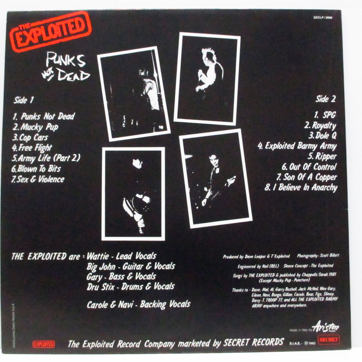 EXPLOITED, THE (ジ・エクスプロイテッド) - Punks Not Dead (Italy オリジナル「黄色ラベ」LP)