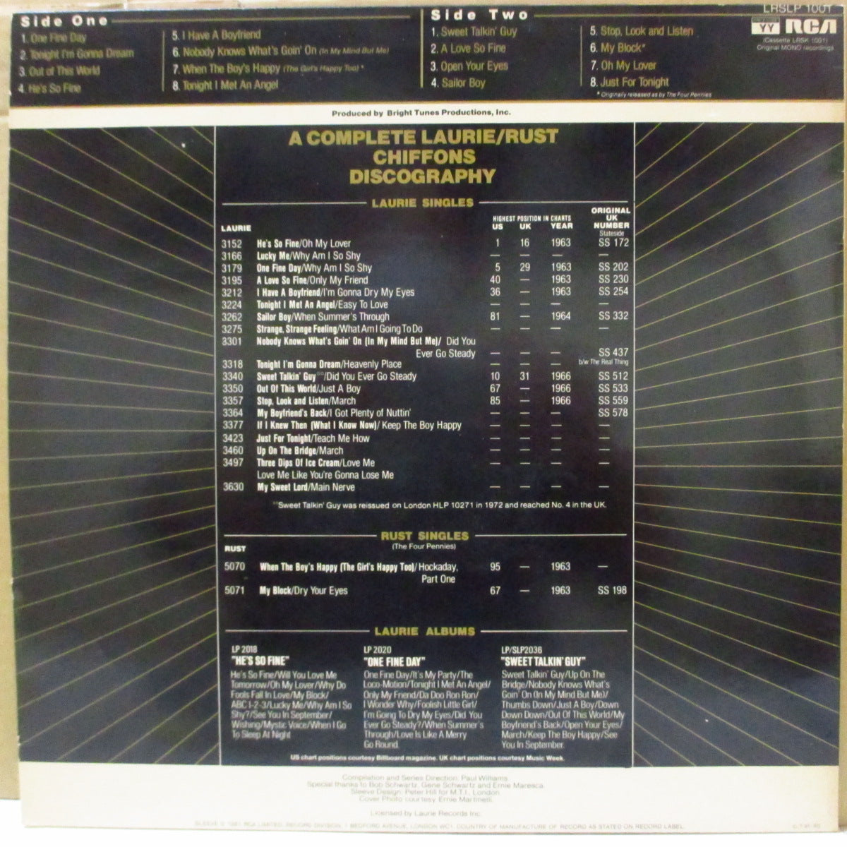 CHIFFONS, THE (ザ・シフォンズ) - Everything You Ever Wanted To Hear...(UK '81 オリジナル・モノラル LP) NYガールグループ黄金期ベスト全16曲