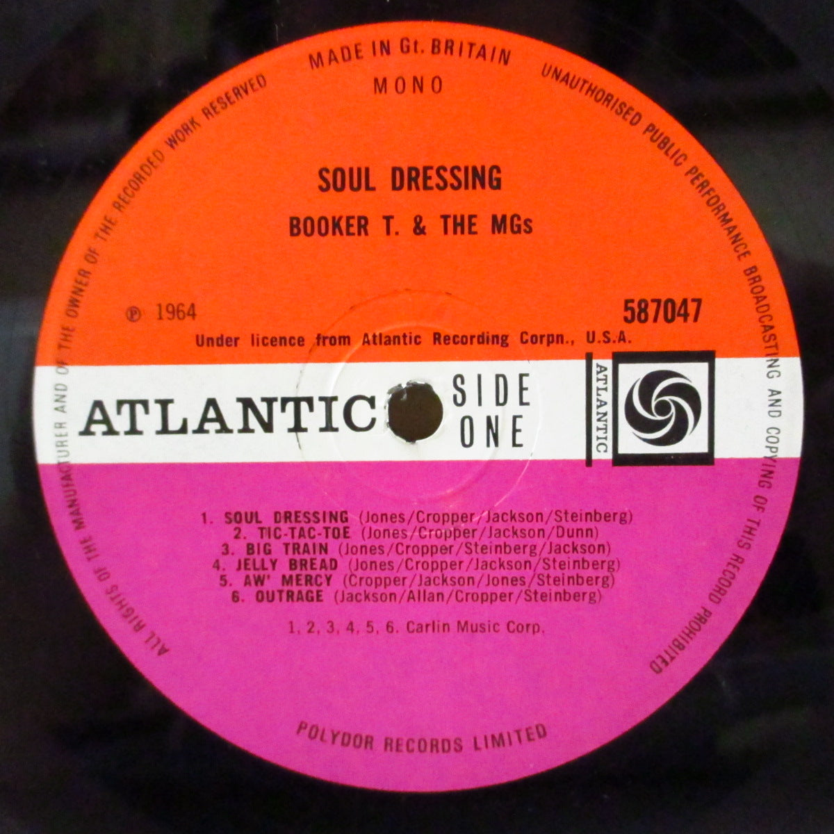 BOOKER T. & THE MG’S (ブッカーT & ザ・MG'S) - Soul Dressing (UK '67 初回再発「オレンジ/プラム・ラベ」モノラル LP/表面コーティング黒ジャケ) '65年名作2ndアルバム!