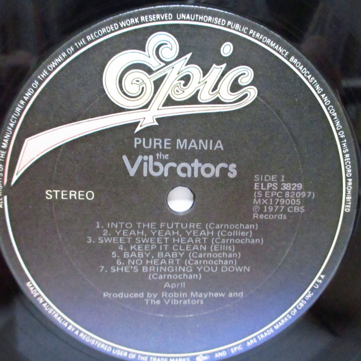 VIBRATORS, THE (ヴァイブレーターズ) - Pure Mania (OZ 80's 再発「青ラベ」LP/ELPS 3829) '77年ファースト!