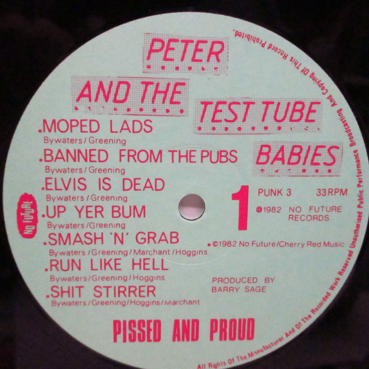 PETER AND THE TEST TUBE BABIES (ピーター & ザ・テスト・チューブ・ベイビーズ) - Pissed And Proud (UK オリジナル LP+インナー) '82年ファースト(ライブ)!