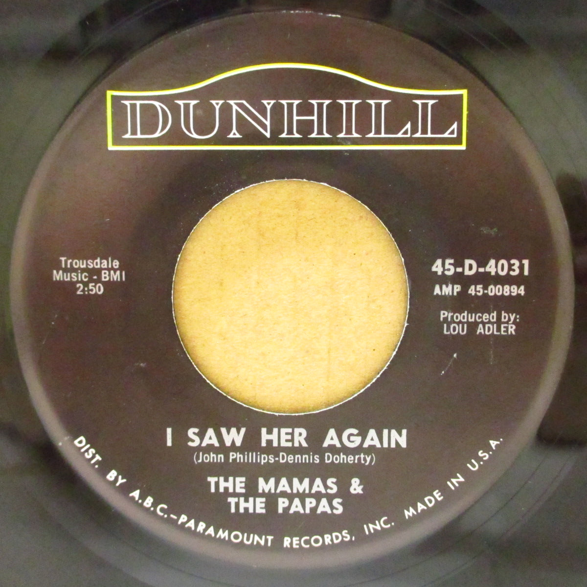 MAMAS & THE PAPAS, THE (ザ・ママス & ザ・パパス) - I Saw Her Again / Even If I Could (US '66 オリジナル 7")美メロ・ソフトロック名曲