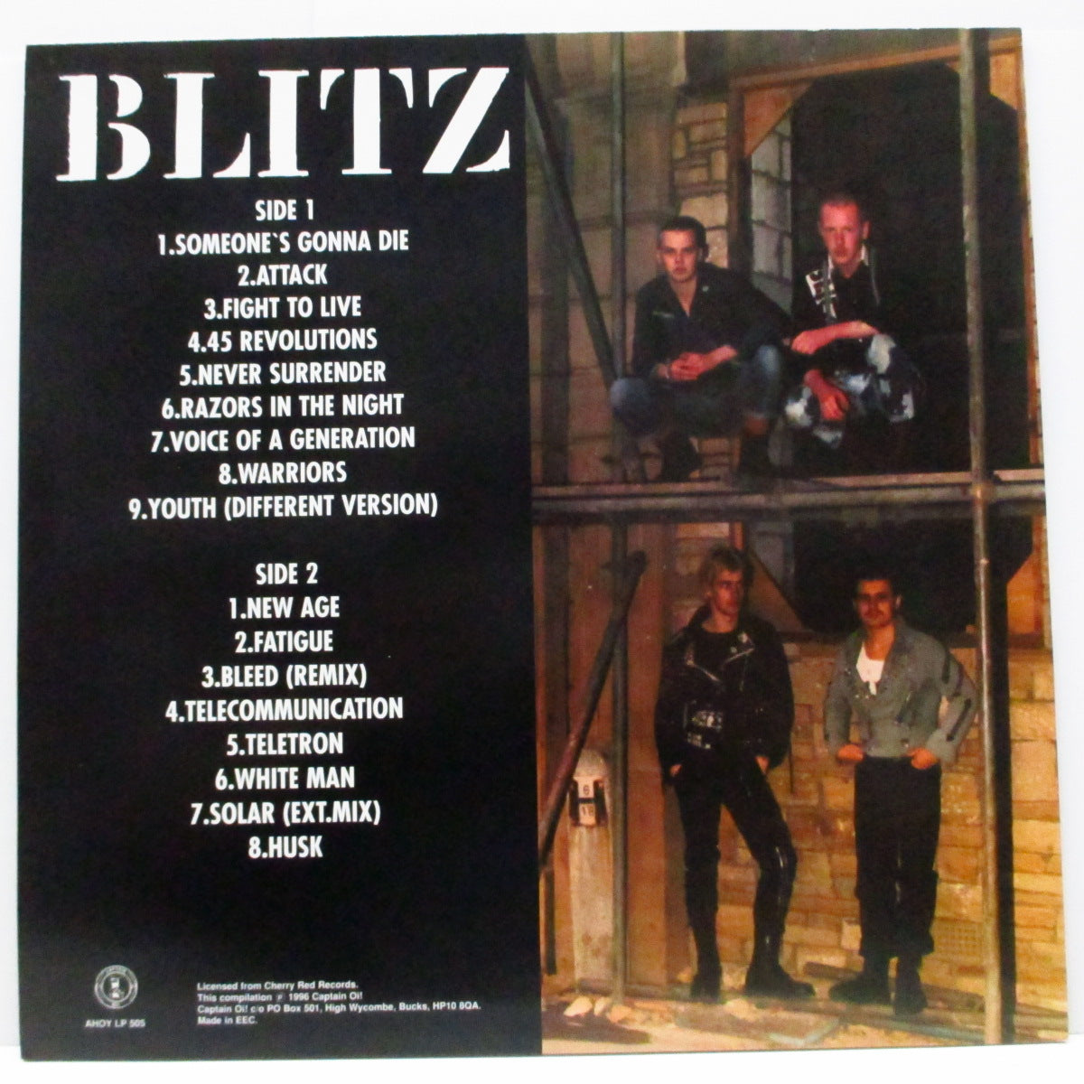 BLITZ (ブリッツ) - The Complete Blitz Singles Collection (UK '96 再発 LP+インサート)