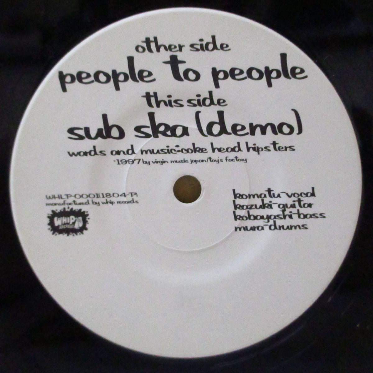 COKEHEAD HIPSTERS (コークヘッド・ヒップスターズ) - People To People (Japan '97 オリジナル 7インチ+インサート/光沢ソフト紙ジャケ)