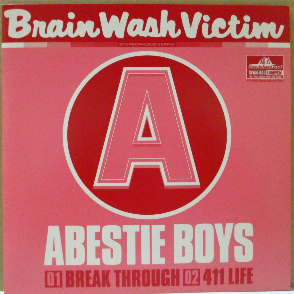 ABESTIE BOYS / CHANIWA (アベスティー・ボーイズ / チャニワ) - Brain Wash Victim (Japan '99 オリジナル3曲入りスプリット 7インチ+インサート/光沢ソフト紙ジャケ)