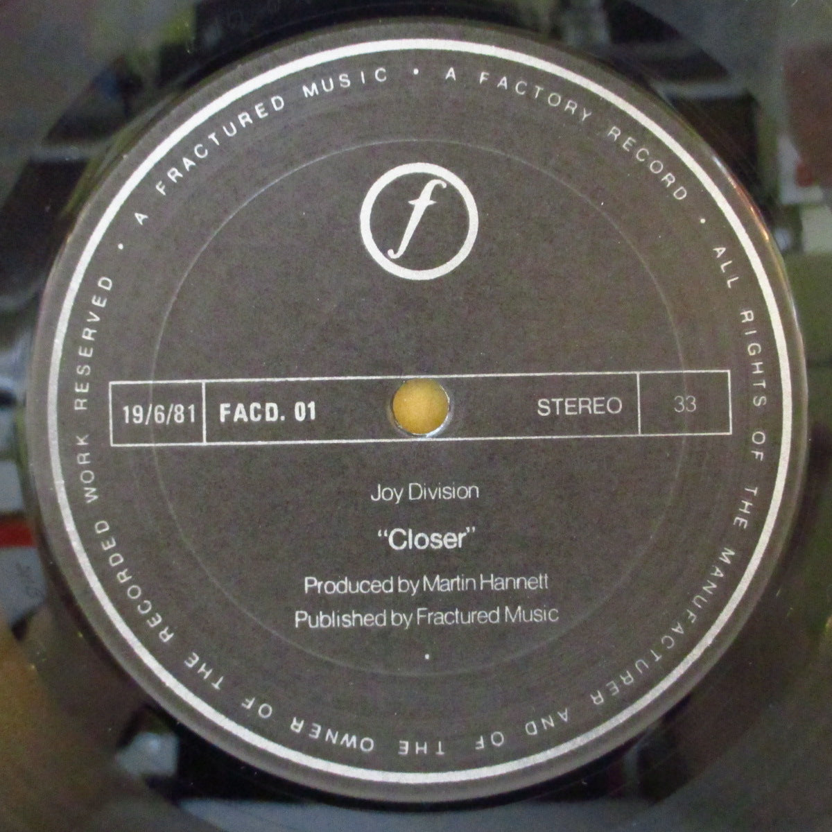 JOY DIVISION (ジョイ・ディヴィジョン) - Closer (Canada オリジナル LP+ソフト紙インナー) '80年2ndアルバム