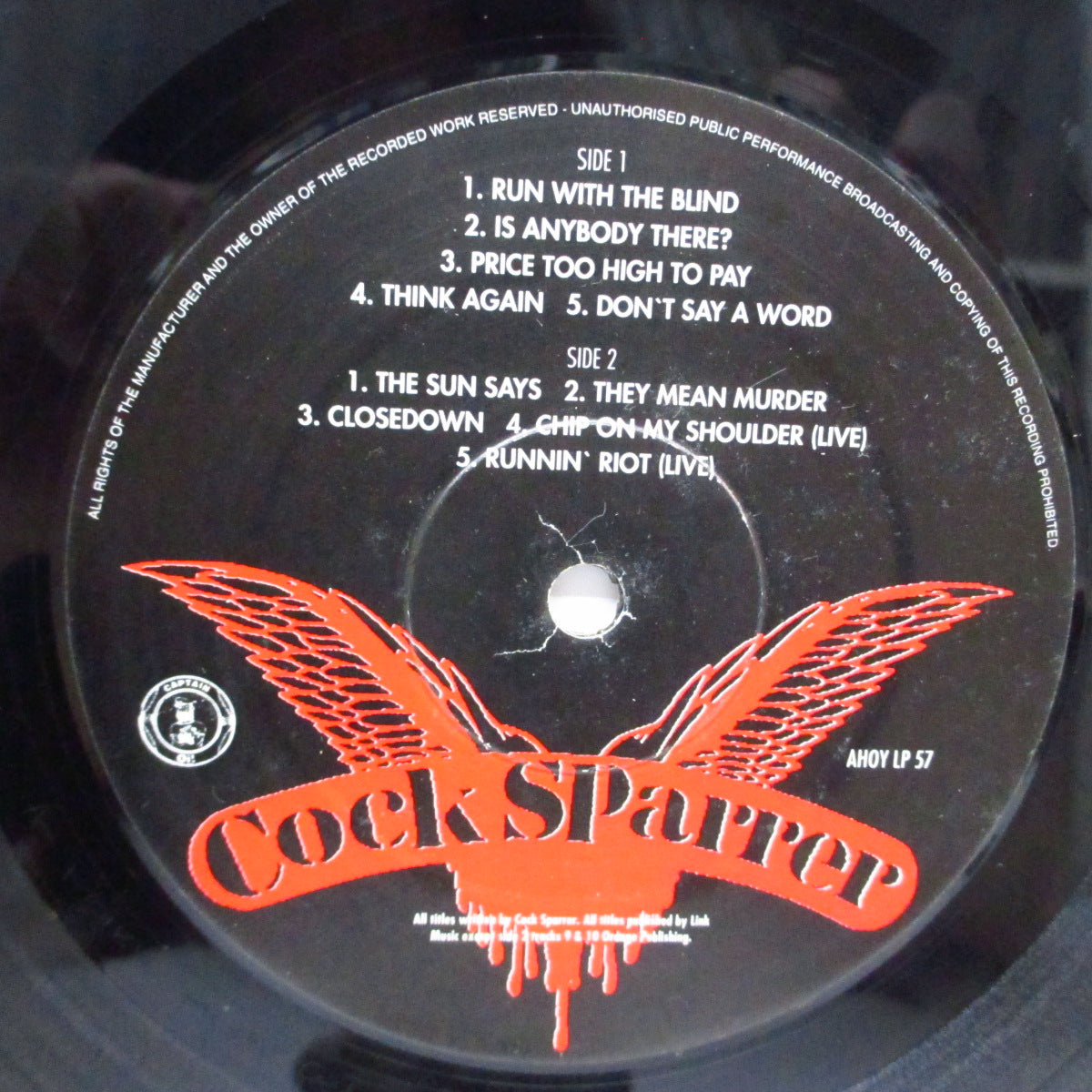 COCK SPARRER (コック・スパラー) - Runnin' Riot (UK '97 再発 LP+インサート)'84年サード!