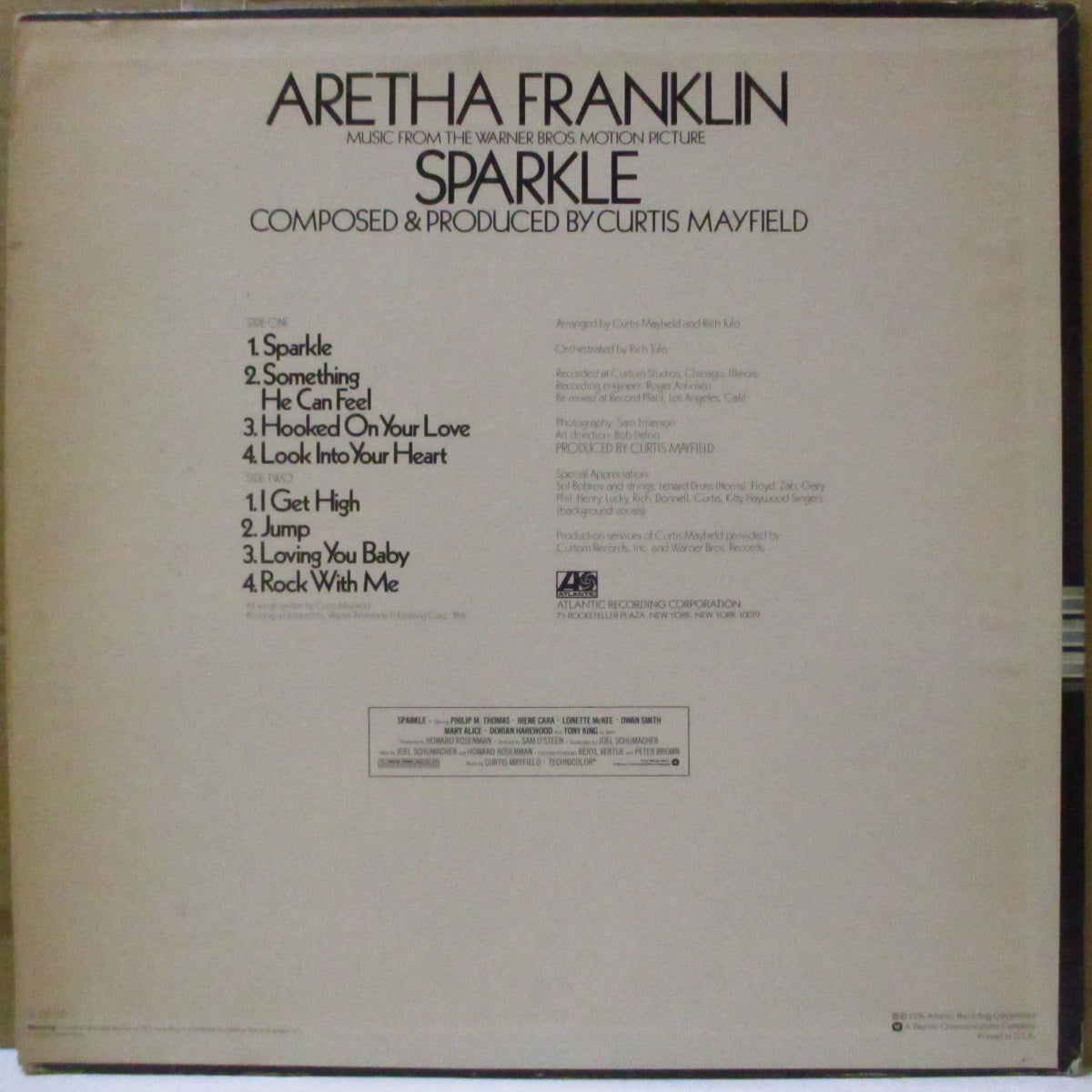 ARETHA FRANKLIN (アレサ・フランクリン) - Sparkle (US '76 オリジナル・ステレオ LP)カーティス メイフィールド作曲・プロデュース・サントラ!