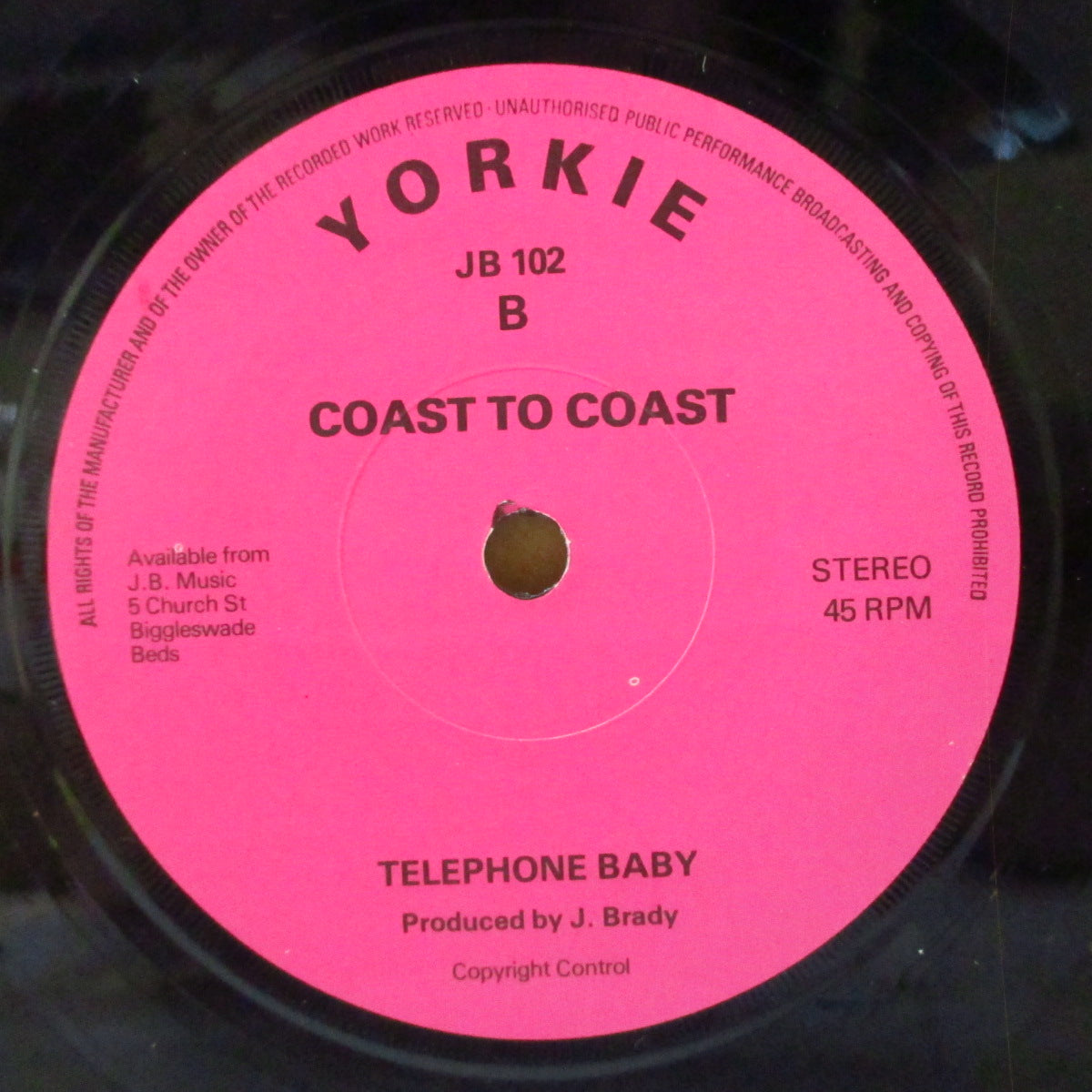 COAST TO COAST (コースト・トゥ・コースト) - The Hucklebuck (UK 初回Yorkie社オリジナル 7インチ)