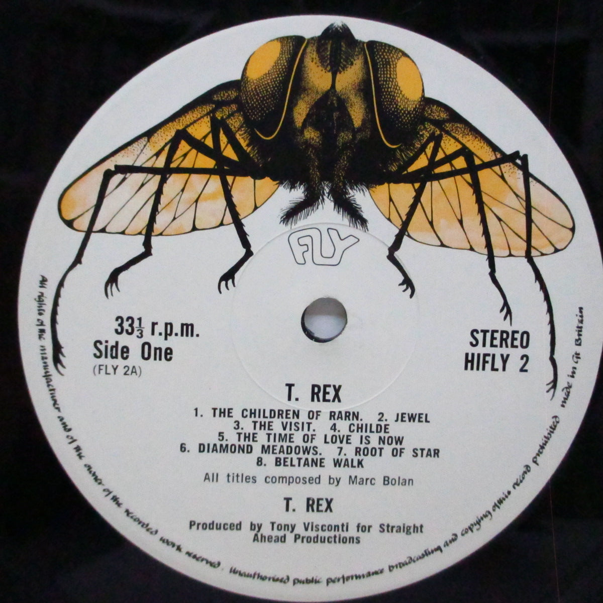 T.REX (T.レックス) - T.Rex (1st) (UK オリジナル「フライロゴ白ラベ」LP/光沢セミ見開きジャケ) '70年デビューアルバム!