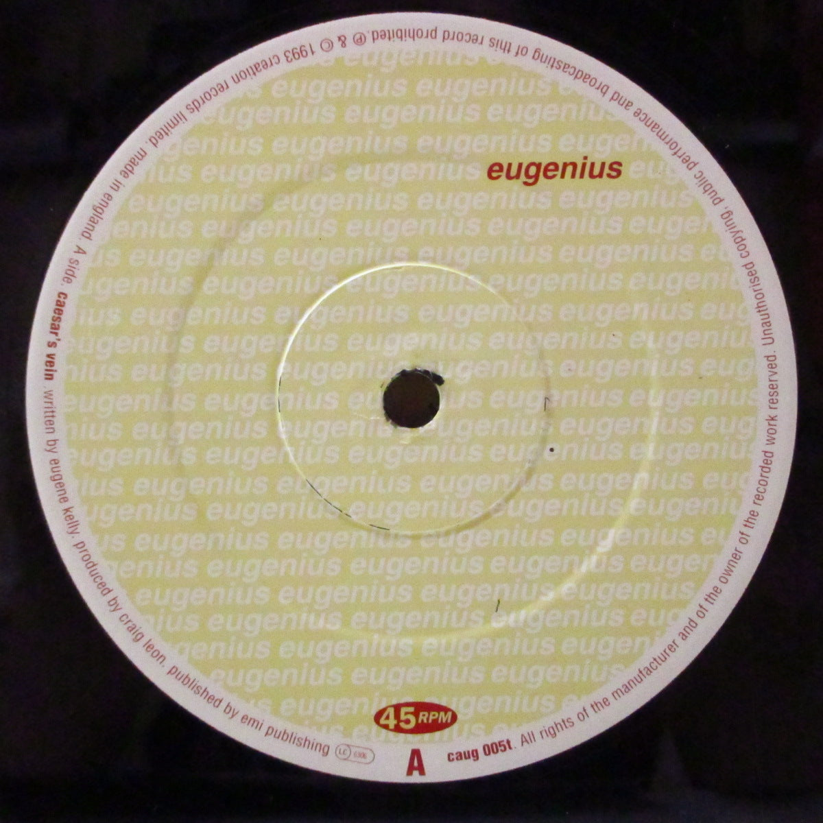 EUGENIUS (ユージーニアス) - Caesar's Vein +2 (UK '93 オリジナル3曲入り 12インチ)