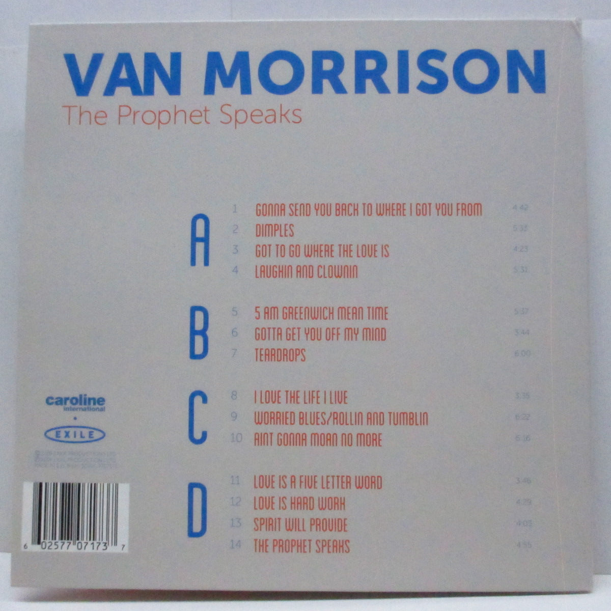 VAN MORRISON (ヴァン・モリソン) - The Prophet Speaks (EU オリジナル 2xLP/光沢見開ジャケ) アナログはこのEU盤のみ!