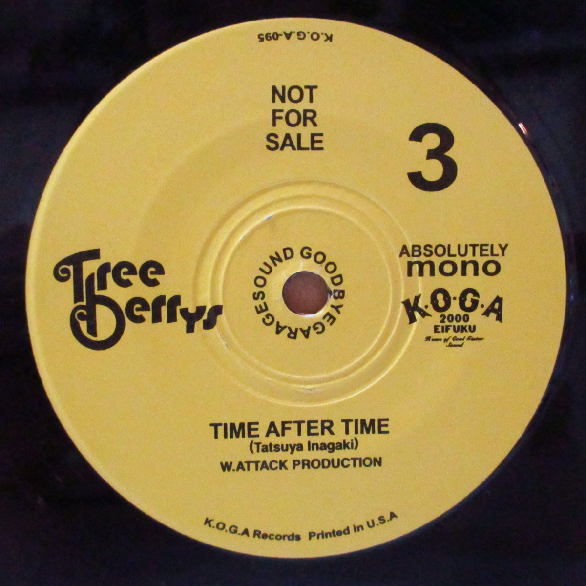 TREEBERRYS (ツリーベリーズ) - Time After Time EP (Japan '00 オリジナル・モノラル 7インチ/光沢ソフト紙ジャケ)