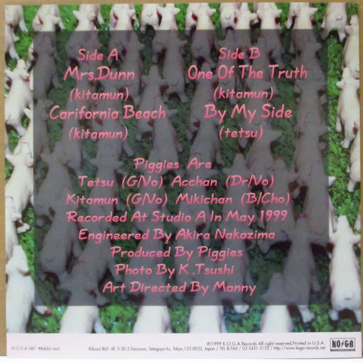 PIGGIES (ピギーズ) - Mrs. Dunn +3 (Japan '99 オリジナル4曲入り33回転 7インチ/光沢ソフト紙ジャケ)