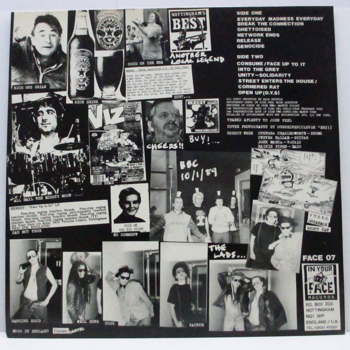 HERESY (ヘレシー) - 13 Rocking Anthems (UK オリジナル LP) '88〜'89年ジョン・ピール・セッション!