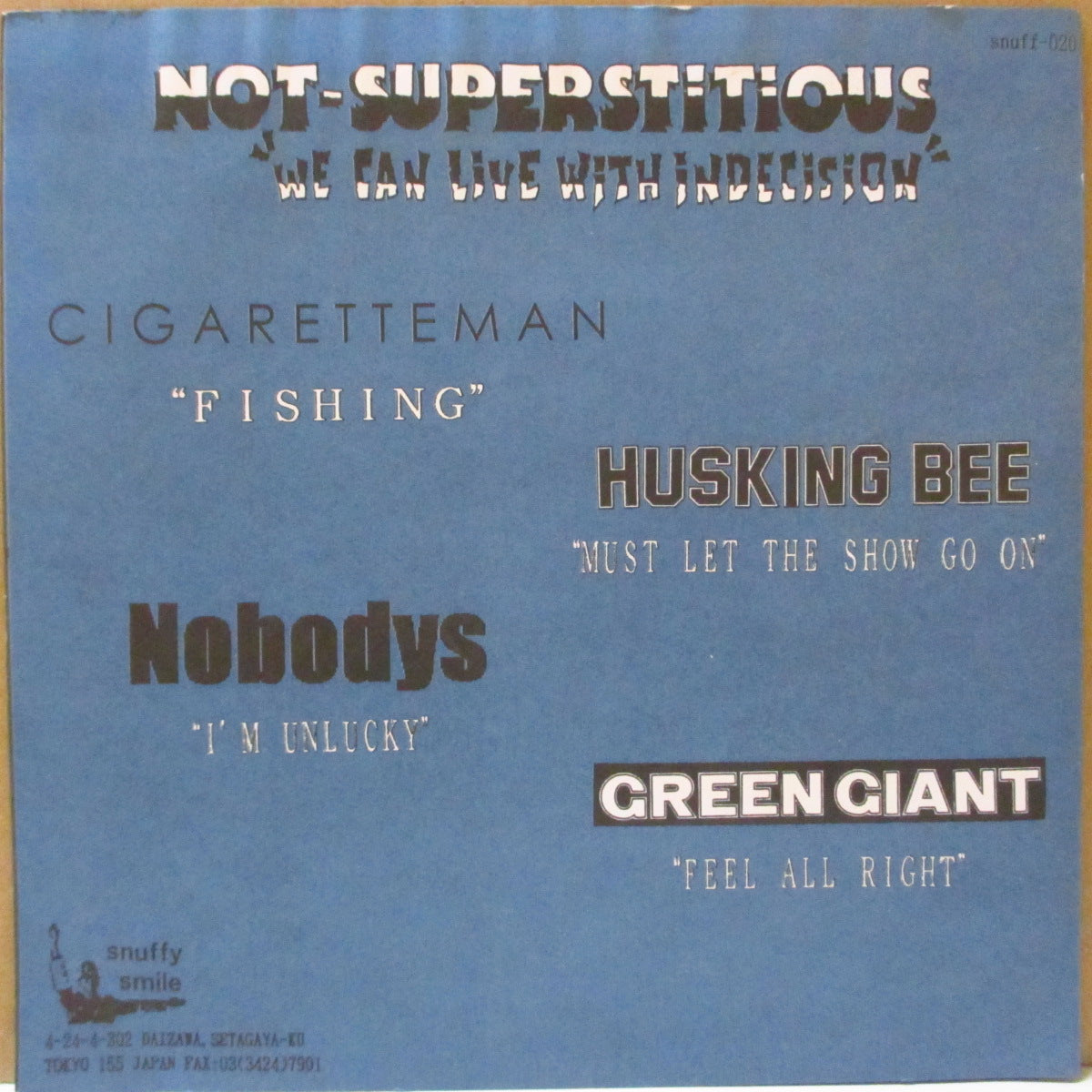 V.A. ('90s 日本・メロコア/スカパンク・コンピ) - Not-Superstitious "We Can Live With Indecision" #3 (Japan '94 オリジナル4曲入り 7インチ/マット固紙ジャケ)