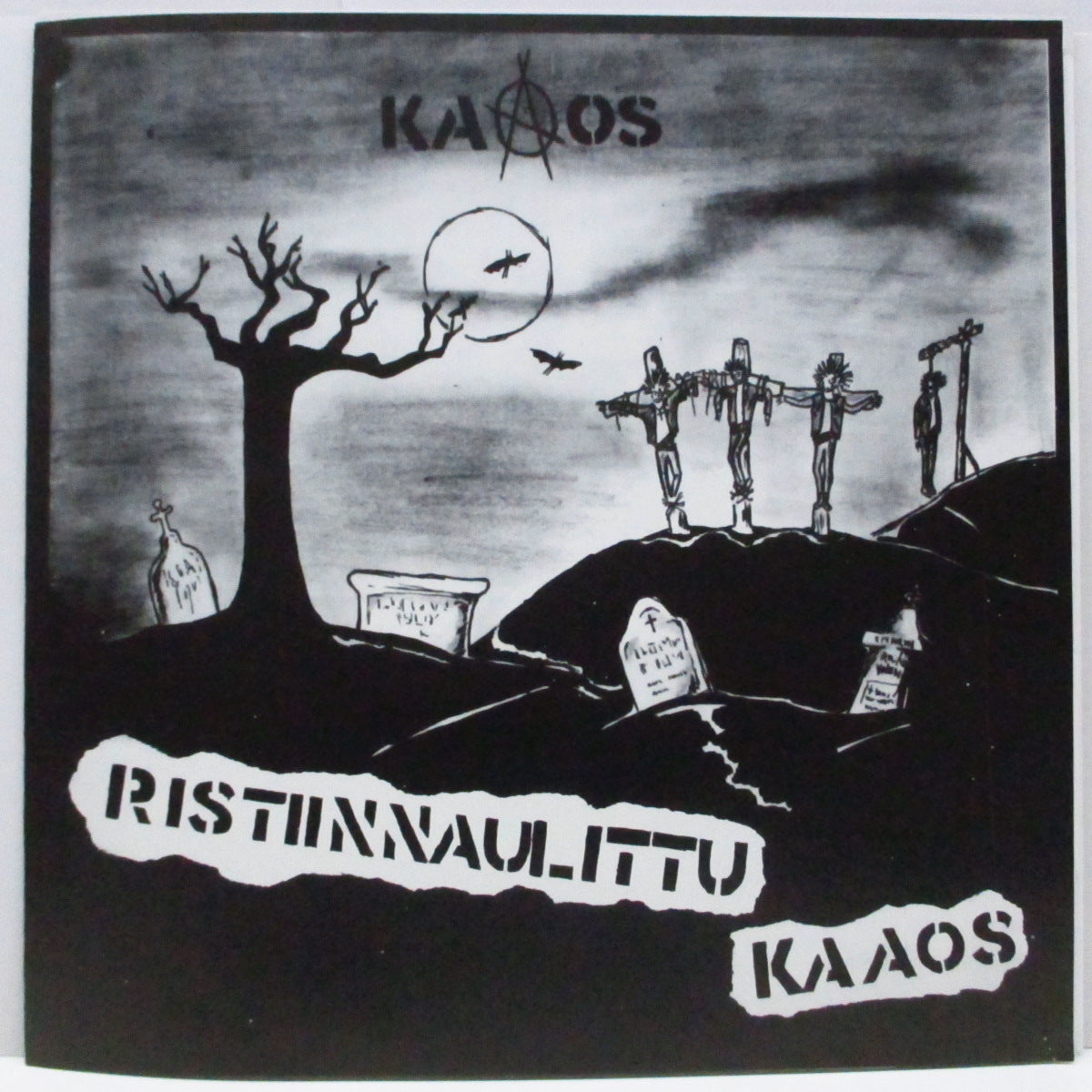 KAAOS (カオス) - Ristiinnaulittu Kaaos (US '03 再発「黒/銀ラベ」黒盤 LP/3面見開ジャケ) '84年ファースト+ボーナス3曲!