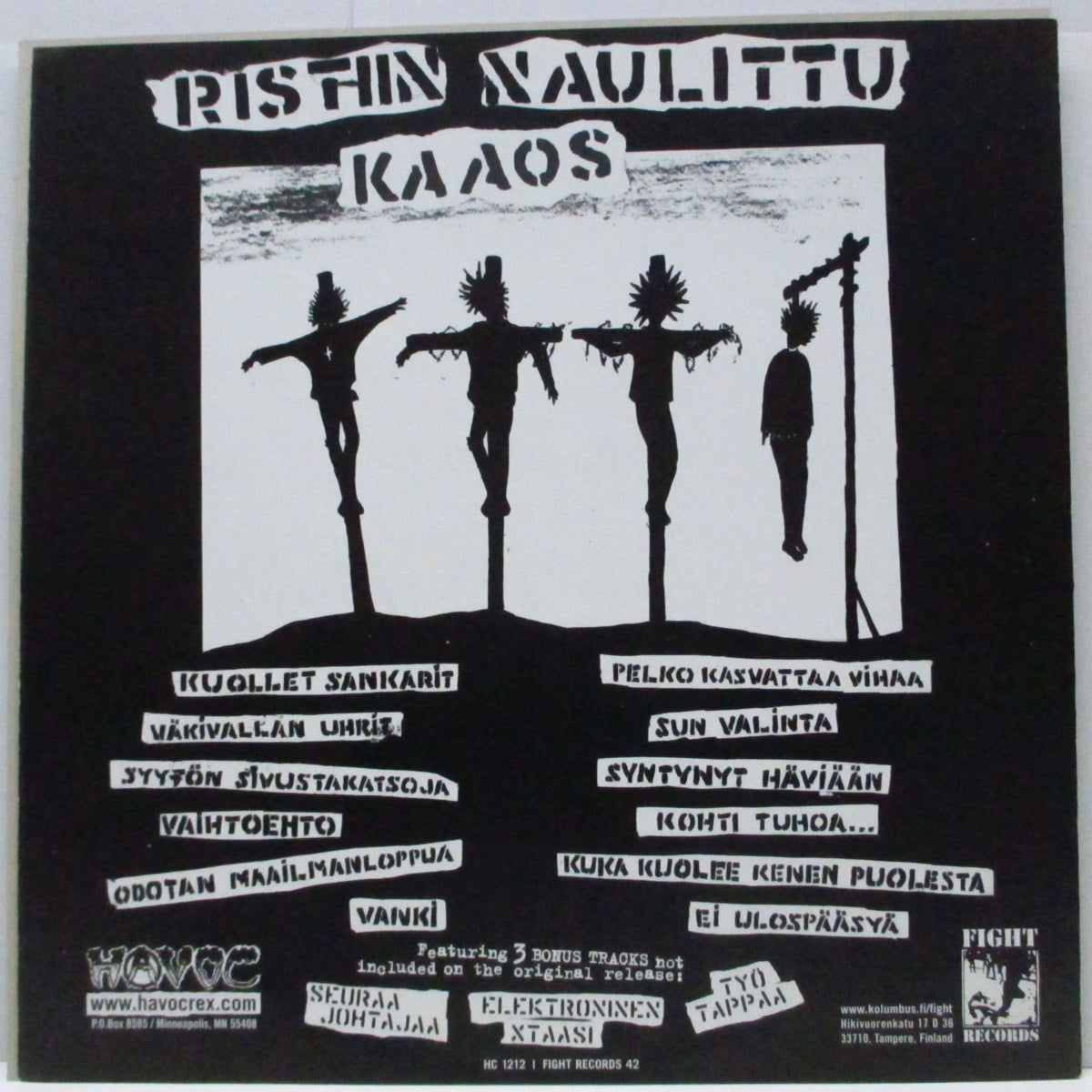 KAAOS (カオス) - Ristiinnaulittu Kaaos (US '03 再発「黒/銀ラベ」黒盤 LP/3面見開ジャケ) '84年ファースト+ボーナス3曲!