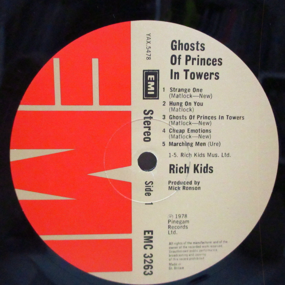 RICH KIDS (リッチ・キッズ) - Ghosts Of Princes In Towers (UK オリジナル「初回茶色ラベ」LP+インナー/両面コーティングジャケ)