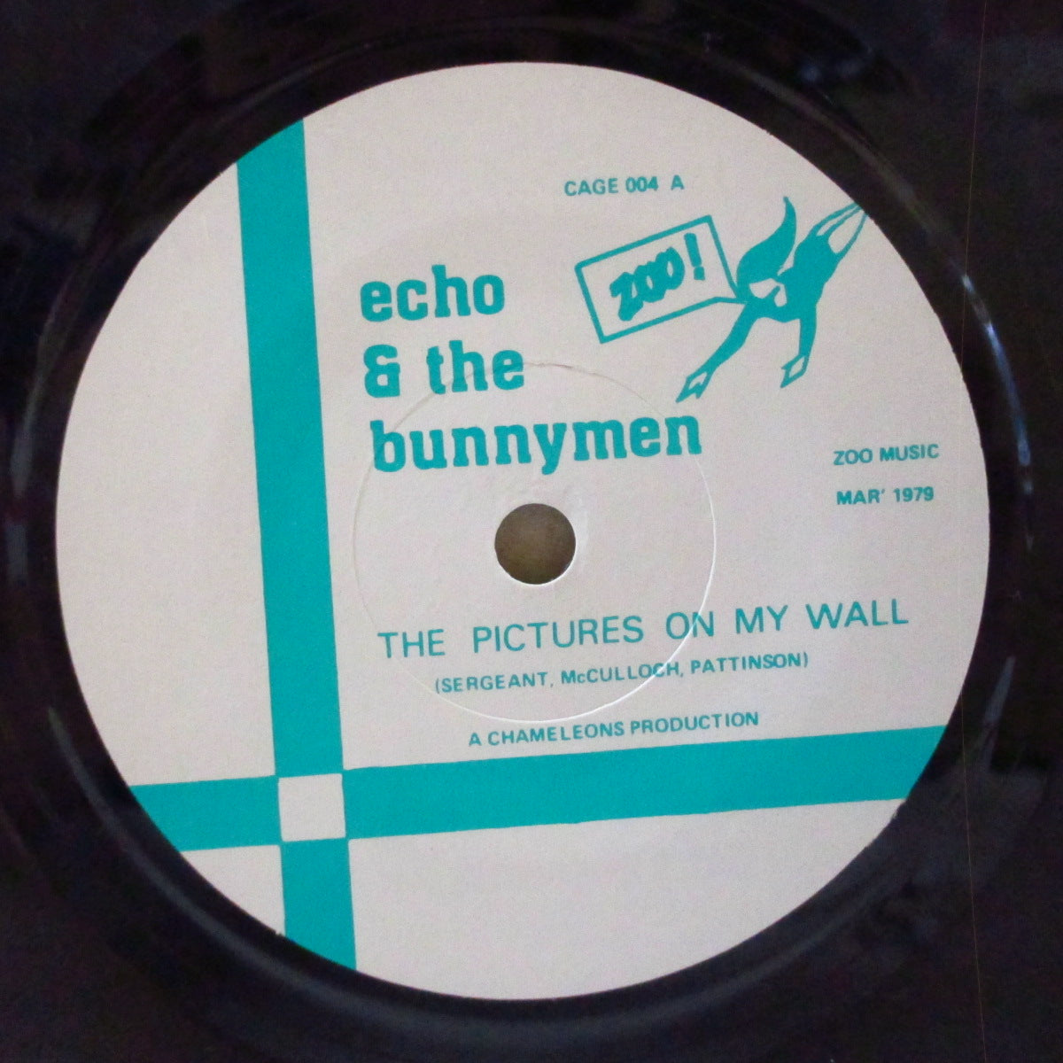 ECHO & THE BUNNYMEN (エコー&ザ・バニーメン) - The Pictures On My Wall (UK 初回「緑テキスト・グレイラベ」オリジナル7インチ+光沢ソフト紙ジャケ)